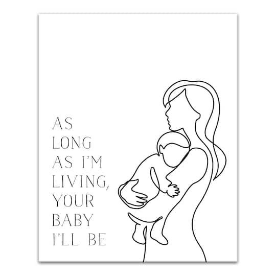 My Baby You&#x27;ll Be Outline Canvas Wall Art